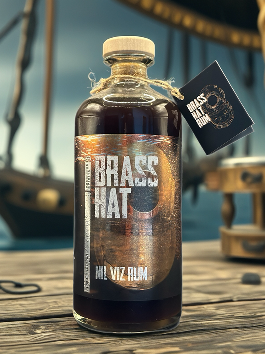 Brass Hat Nil Viz Rum – premium small-batch spiced rum inspired by deep-sea divers, perfect gift for ocean lovers and adventurers